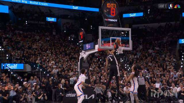 NBA西决-马刺大胜雷霆扳成3-3 文班28分10板